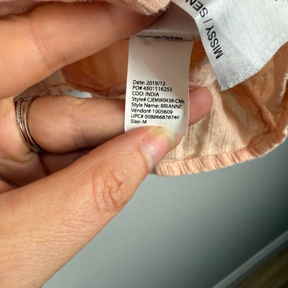 Ella Moss Brianne Eyelet Blouse Women M Medium Pink Flutter Sleeves Keyhole Back - Picture 7 of 7